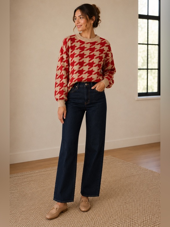 Ann Taylor Sweaters - Ann Taylor Houndstooth Sweater Full Sleeve Size Small